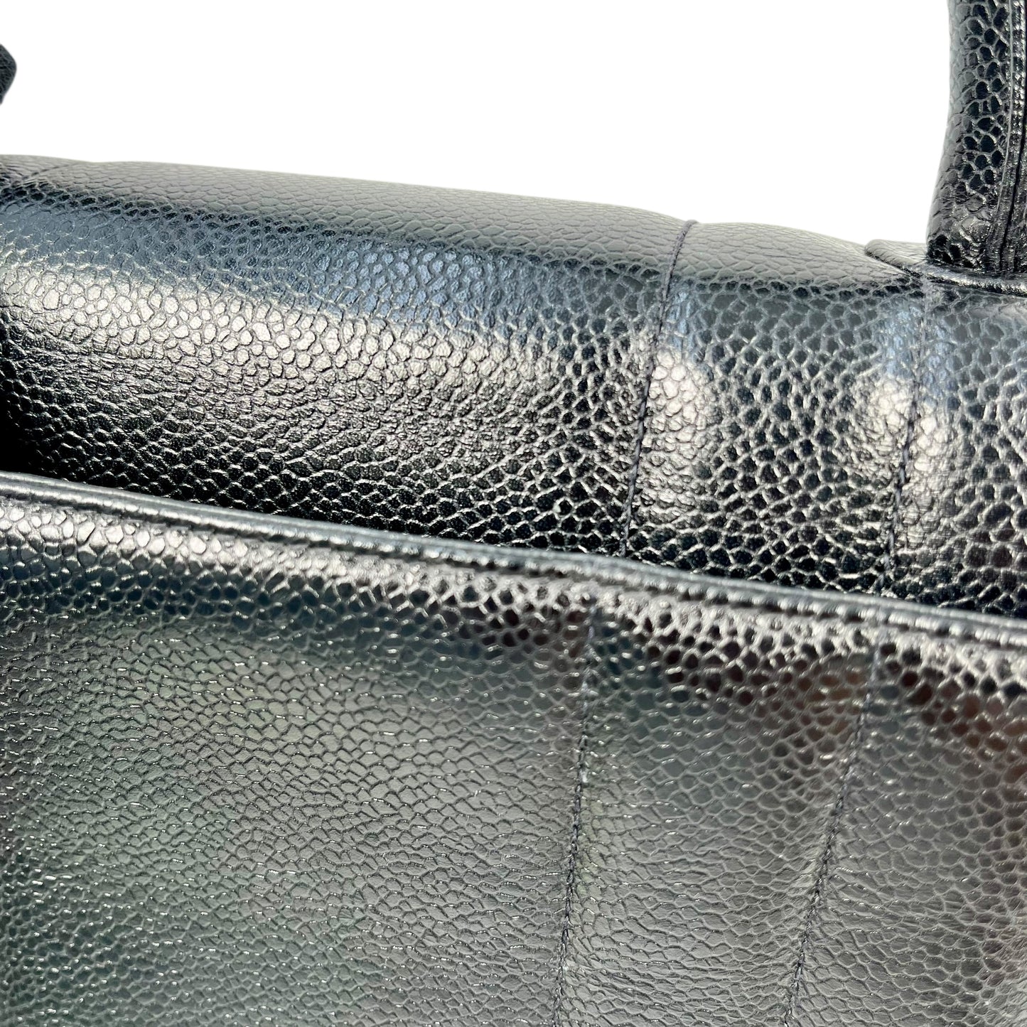 CHANEL Mademoiselle Caviar Skin Hand Bag - Black