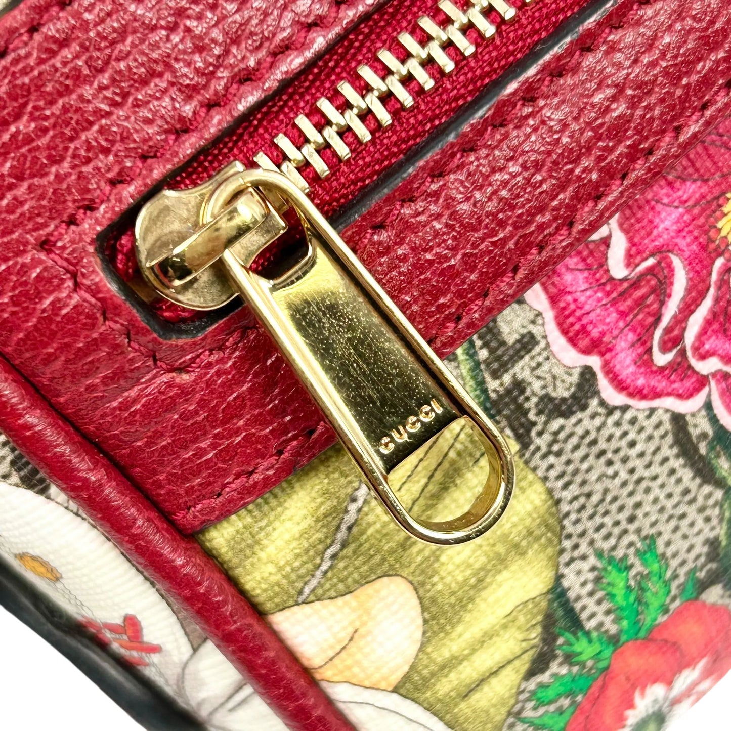 GUCCI GG Flora Ophidia Shoulder Bag - Red