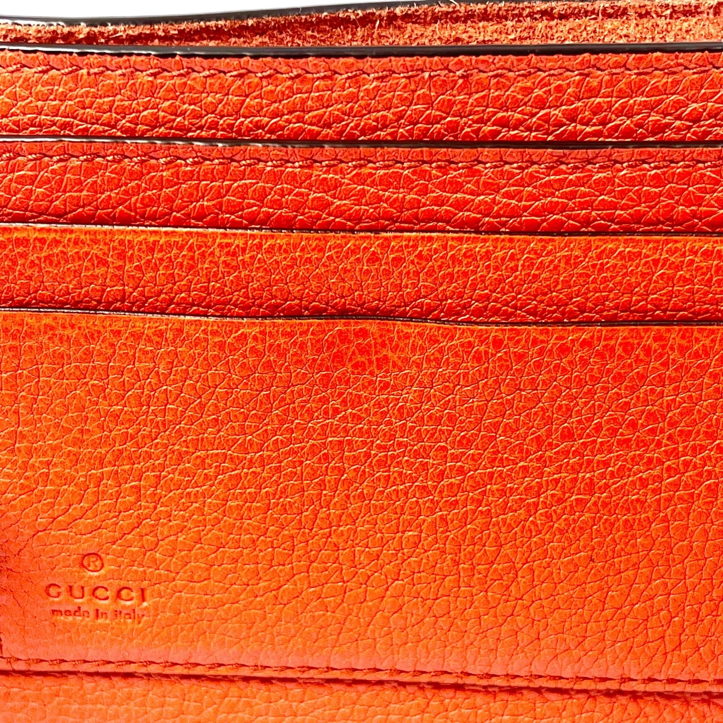 GUCCI GG Logo Embossed Compact Wallet - Orange