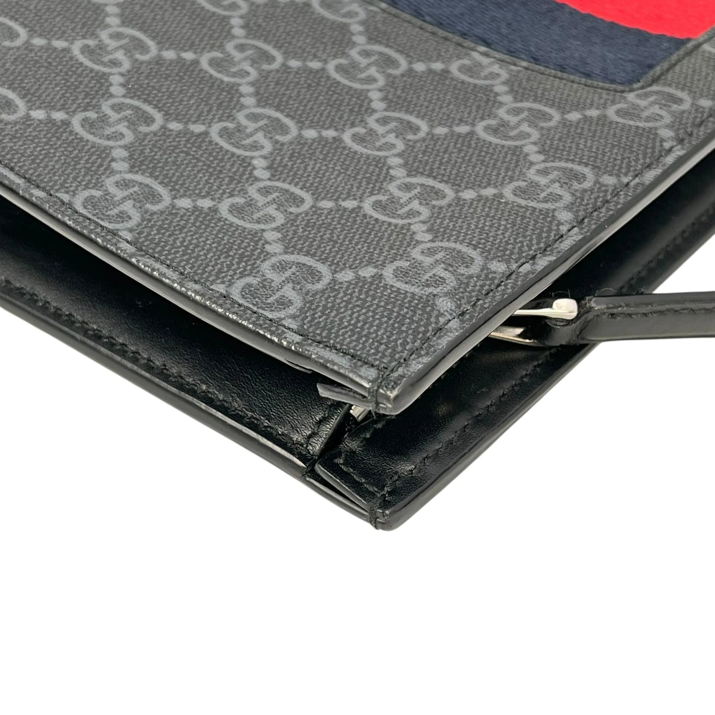 GUCCI GG Supreme Web Clutch Bag - Black