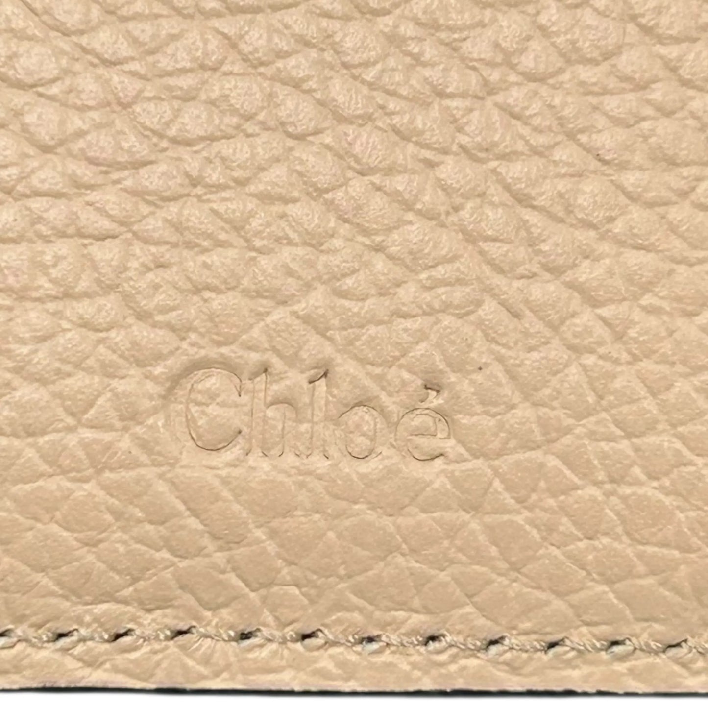 Chloé Alphabet Tri-Fold Compact Wallet - Beige