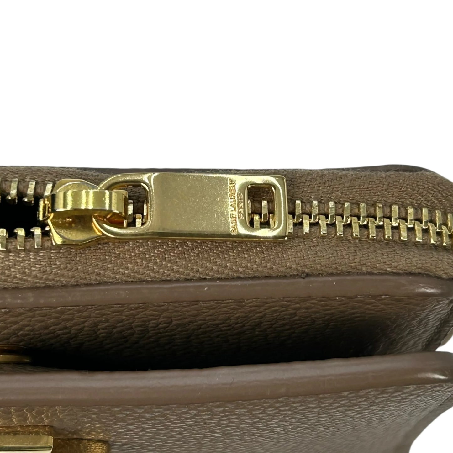 Saint Laurent YSL Zippy Compact Wallet - Beige