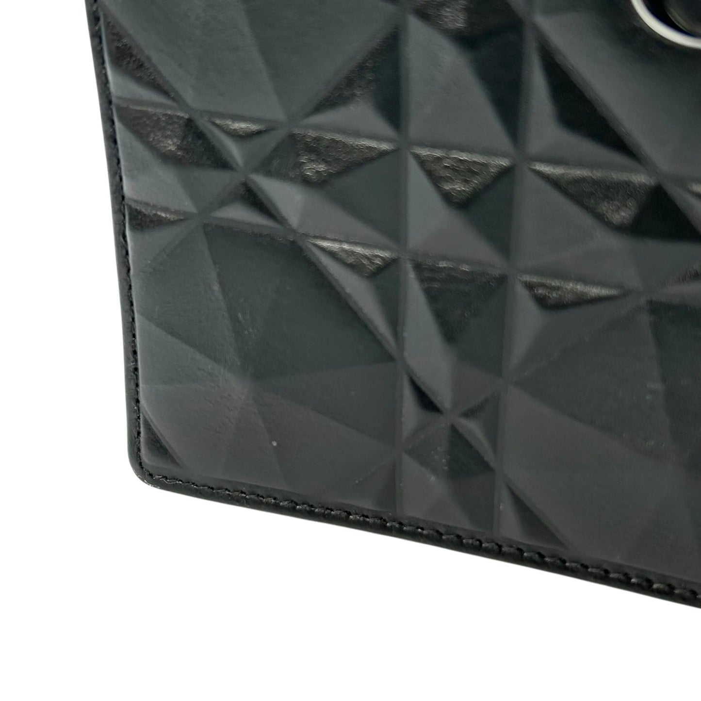 Dior Caro Diamond Calfskin Zipped Pouch With Chain Wallet Shoulder Bag - Black