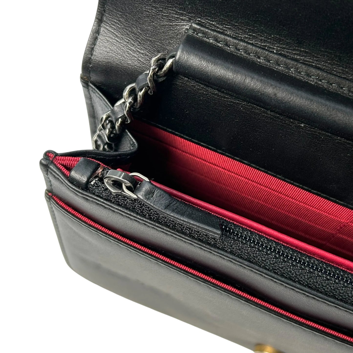 CHANEL Gabrielle Chain Wallet (WOC) - Beige × Black