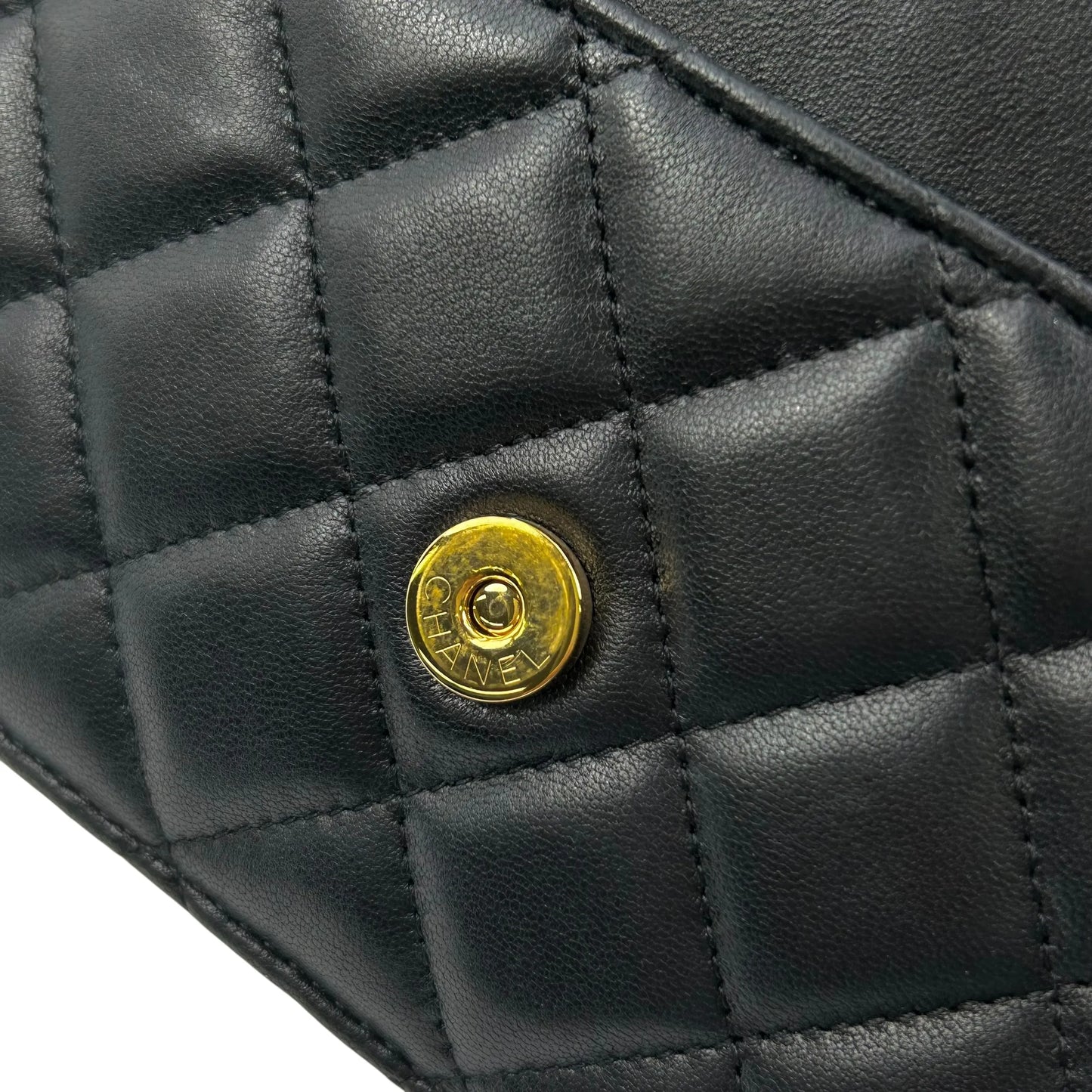 CHANEL Materasse Lambskin Chain Wallet Shoulder Bag - Black