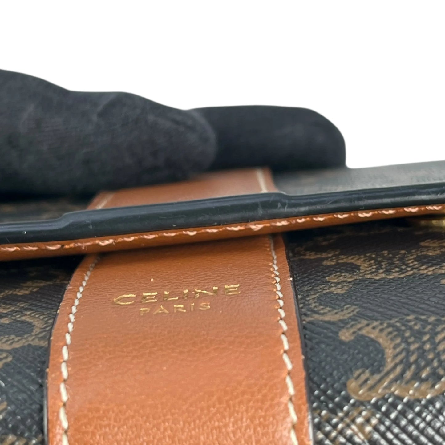 CELINE Triomphe Canvas Compact Wallet - Darkbrown