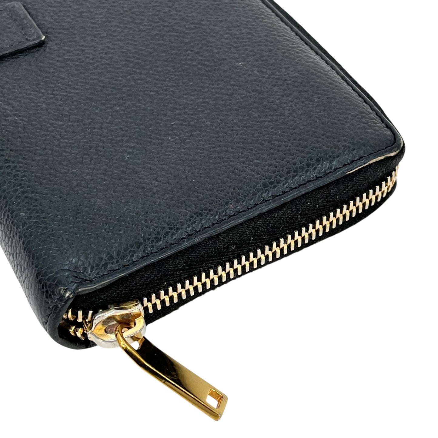 Saint Laurent YSL logo leather Round zip wallet