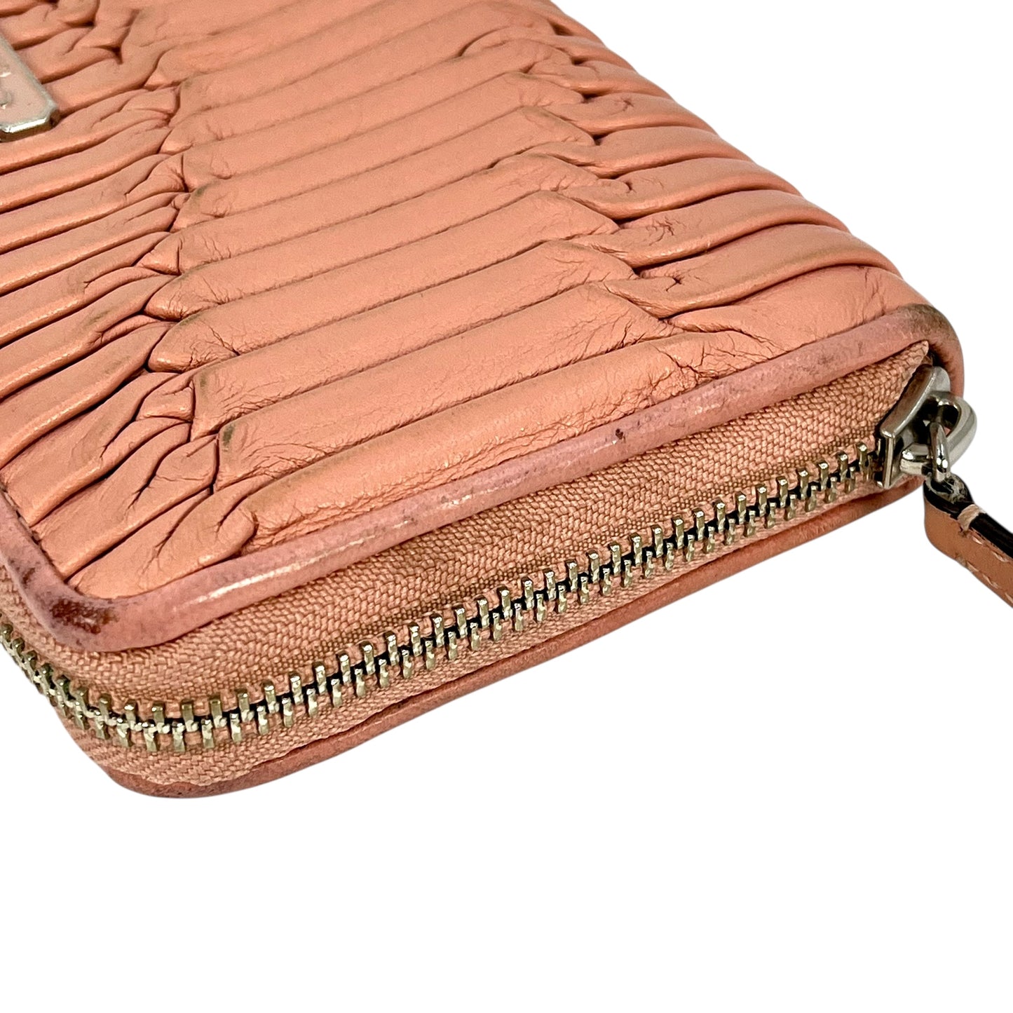 COACH Madison gathered leather zip around wallet
