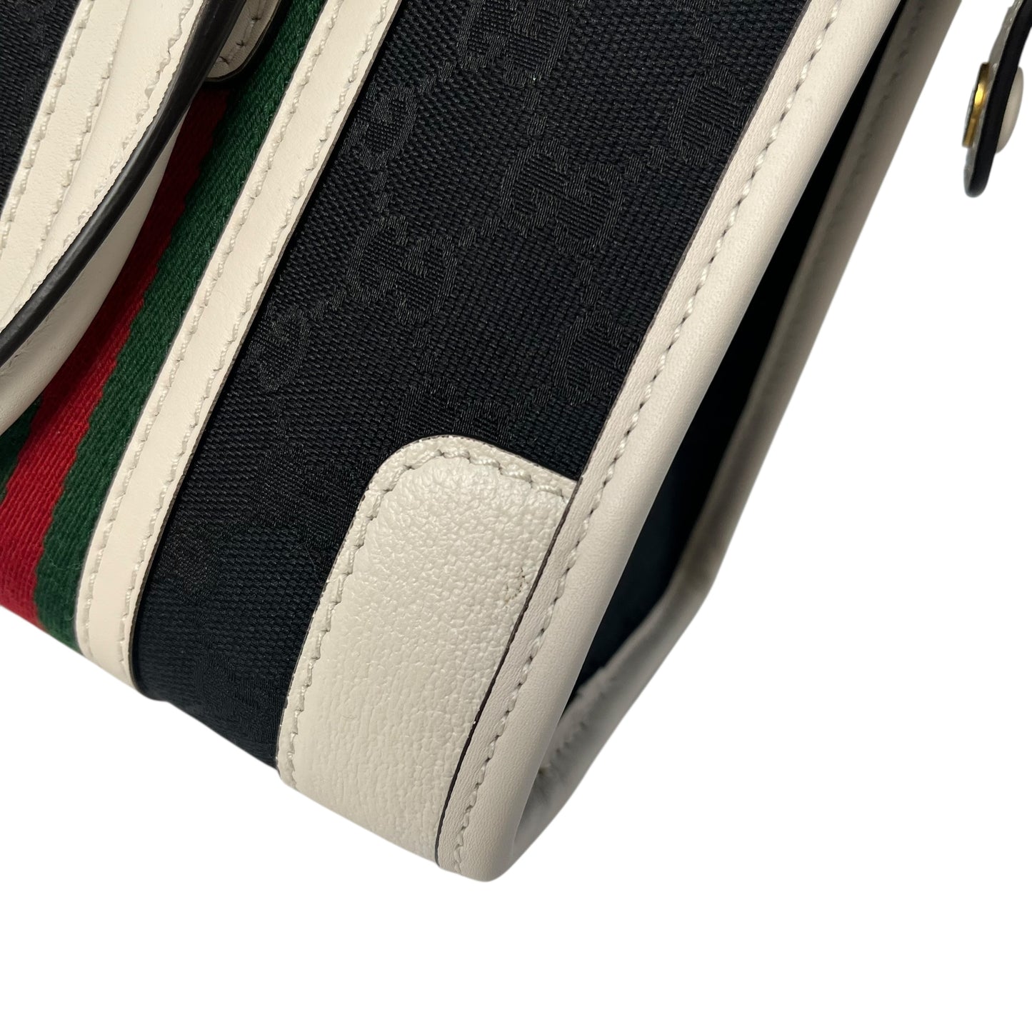GUCCI GG Canvas Leather Hand Bag Shoulder Bag