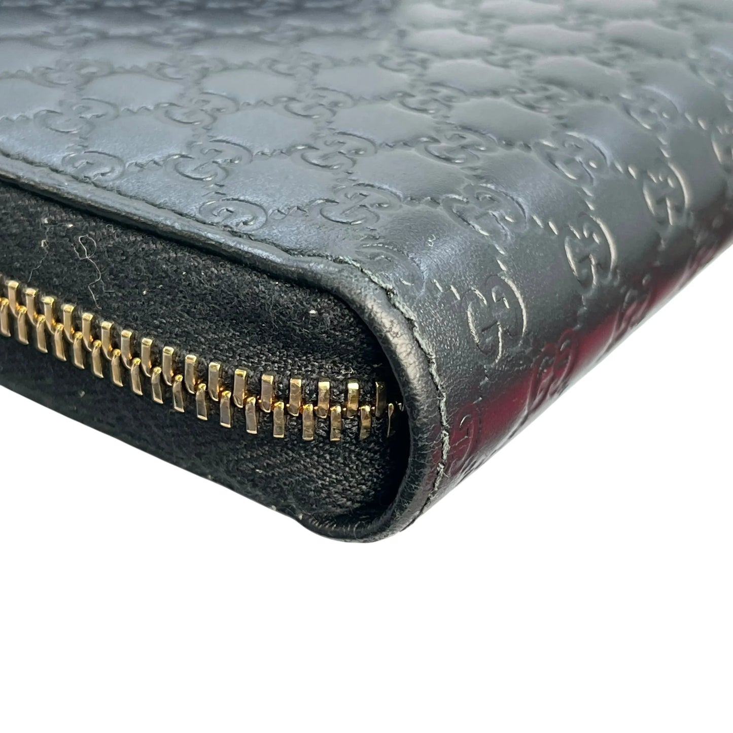 GUCCI Microguccissima Round Zip Long Wallet - Black