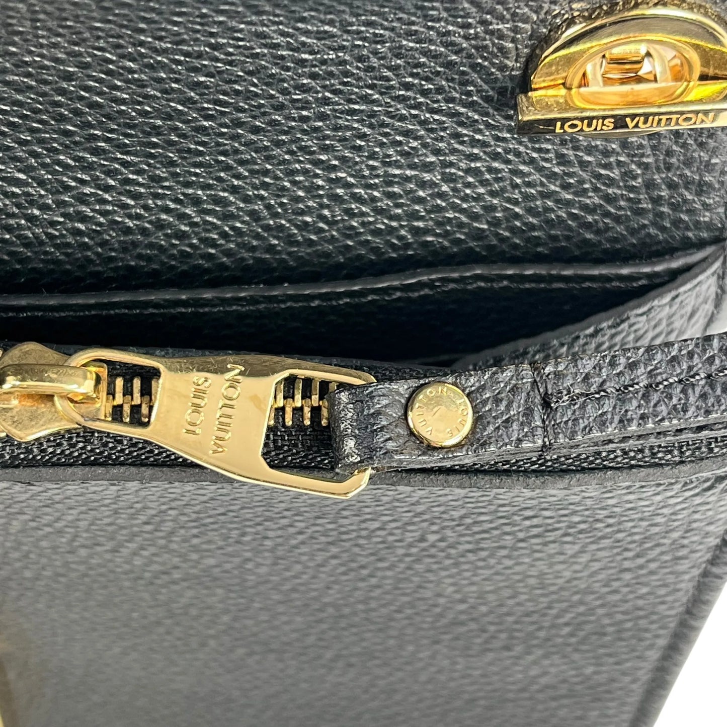 Louis Vuitton Empreinte Pochette Saint Germain Chain Shoulder Wallet - Black