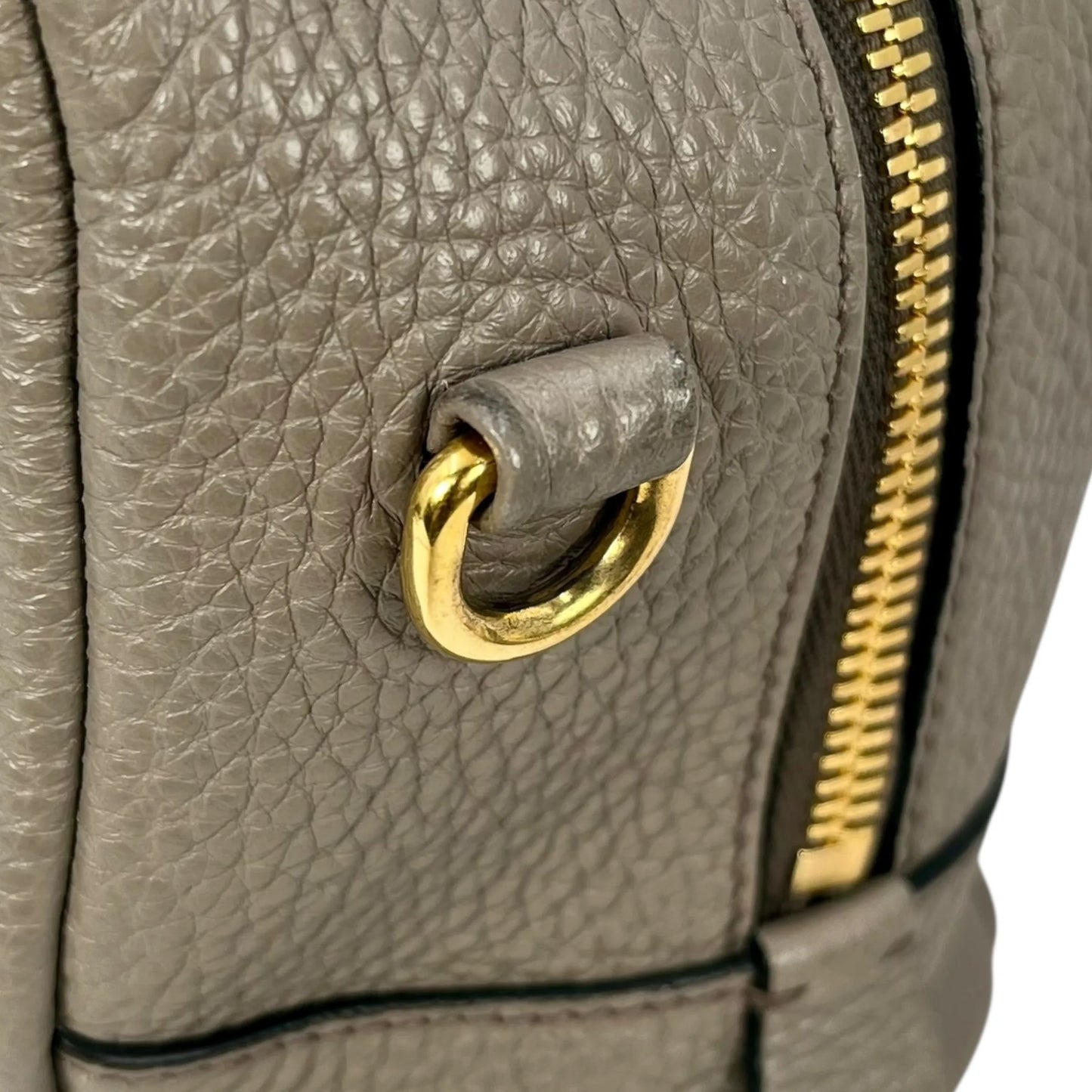 PRADA Vitello Leather Hand Bag - Gray