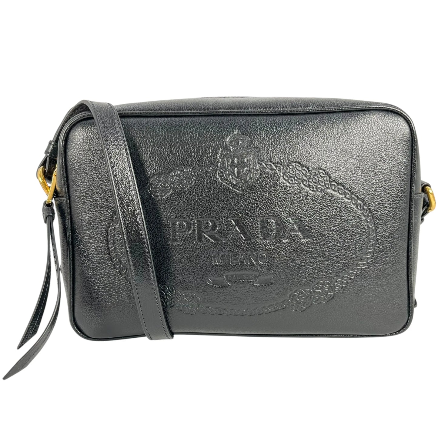 PRADA Saffiano Leather Shoulder Bag - Black