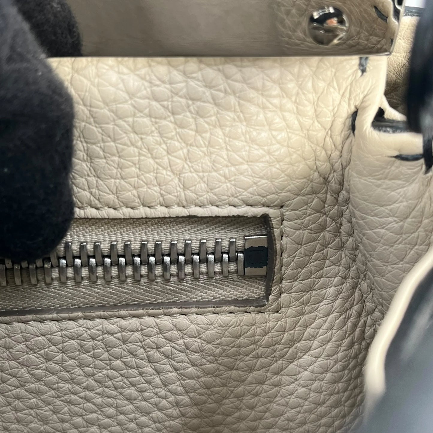 FENDI Peekaboo Leather Hand Bag Shoulder Bag - Gray