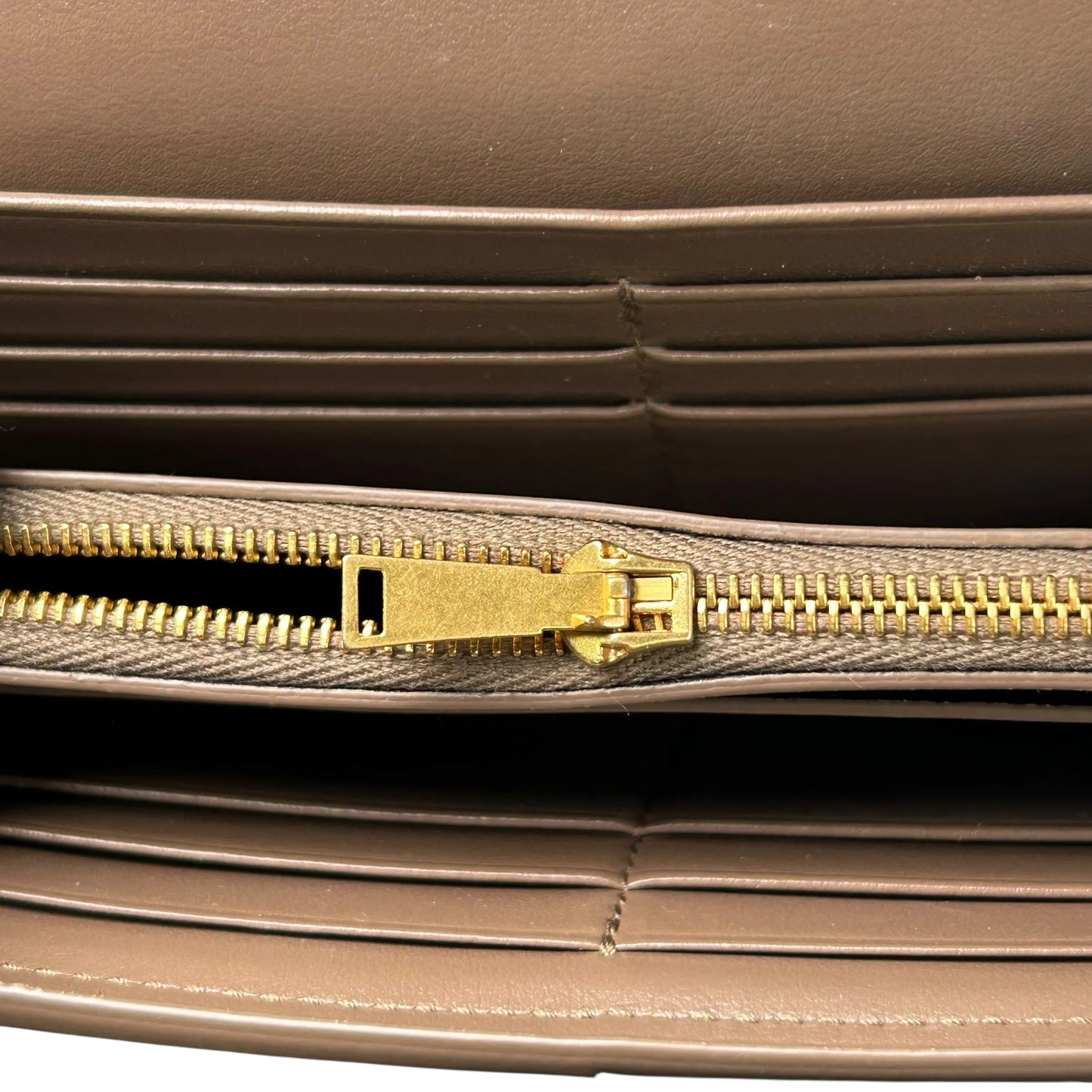 Bottega Veneta Intrecciato Flap Continental Long Wallet - Brown