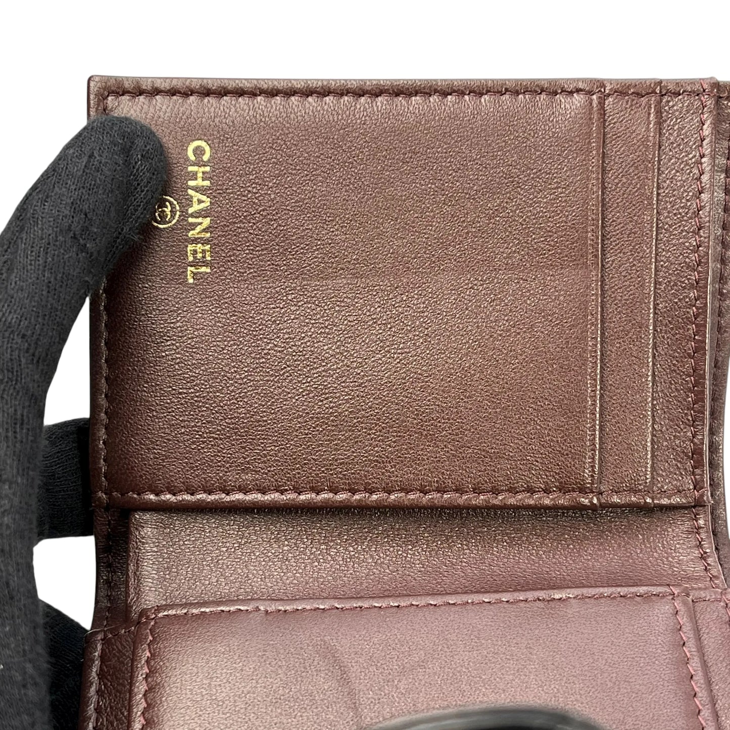 CHANEL Matelasse Classic Flap Compact Wallet Lambskin - Black