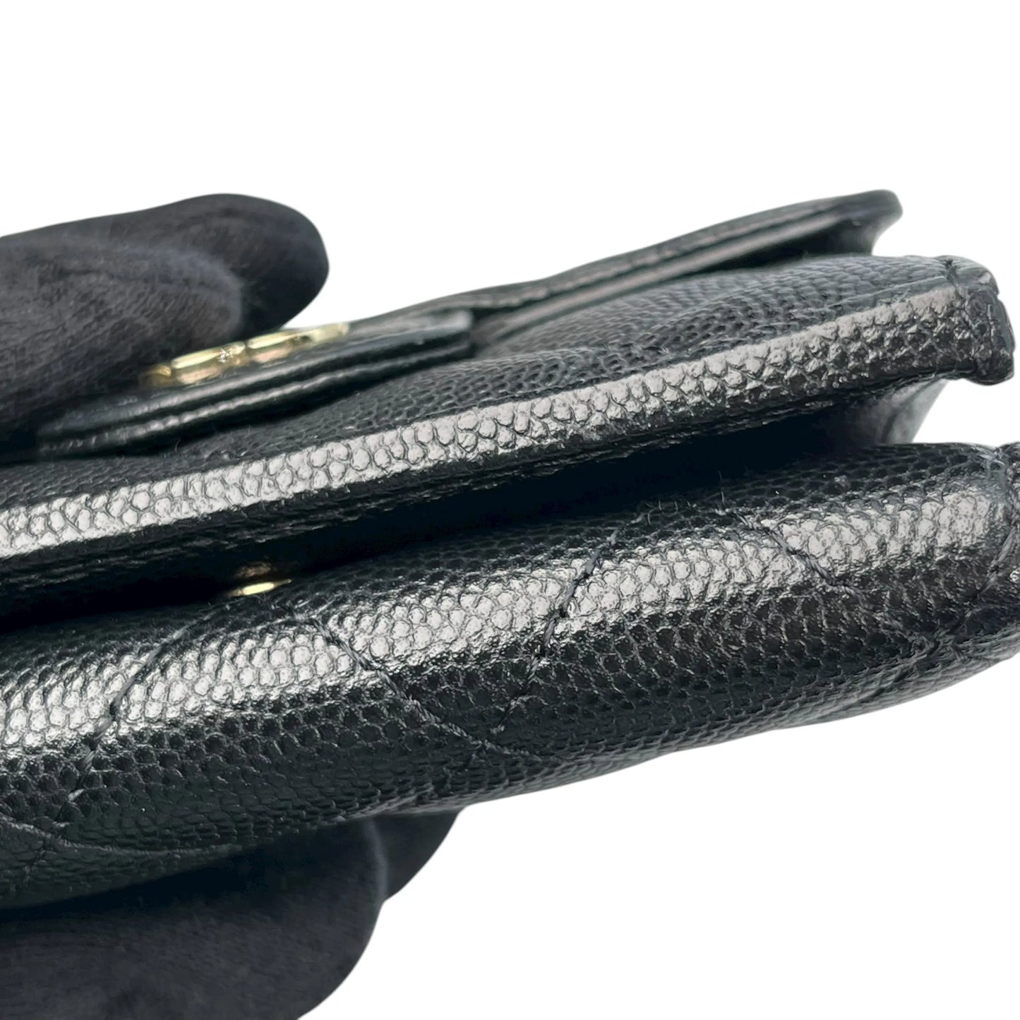 CHANEL Classic Small Flap Compact Wallet Caviar Skin - Black