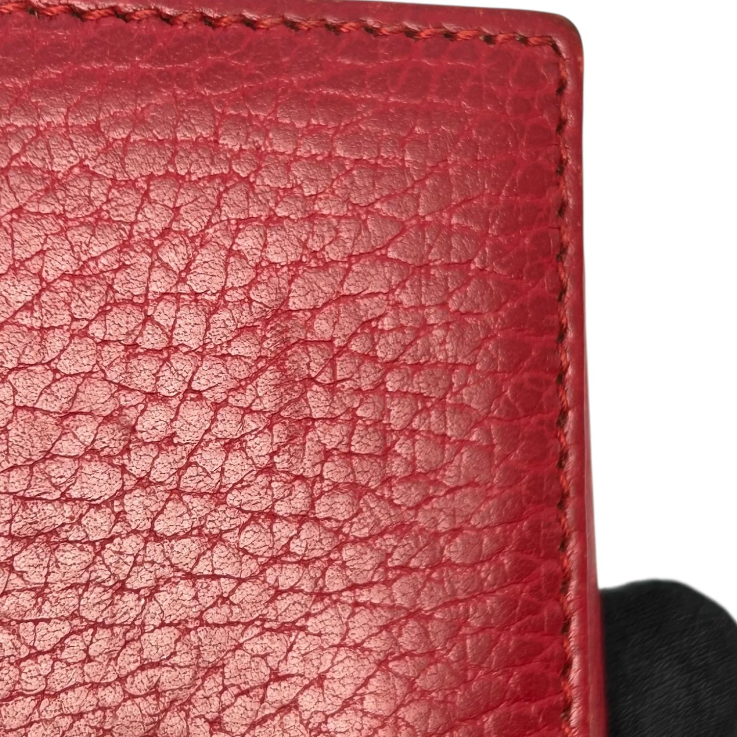 GUCCI GG Marmont Leather Trifold Compact Wallet - Red