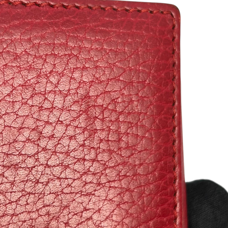 GUCCI GG Marmont Leather Trifold Compact Wallet - Red