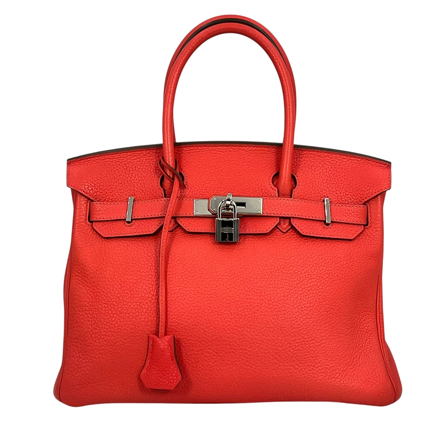 HERMES Birkin30 taurillon Rouge pivoine SVmetal fittings □R
