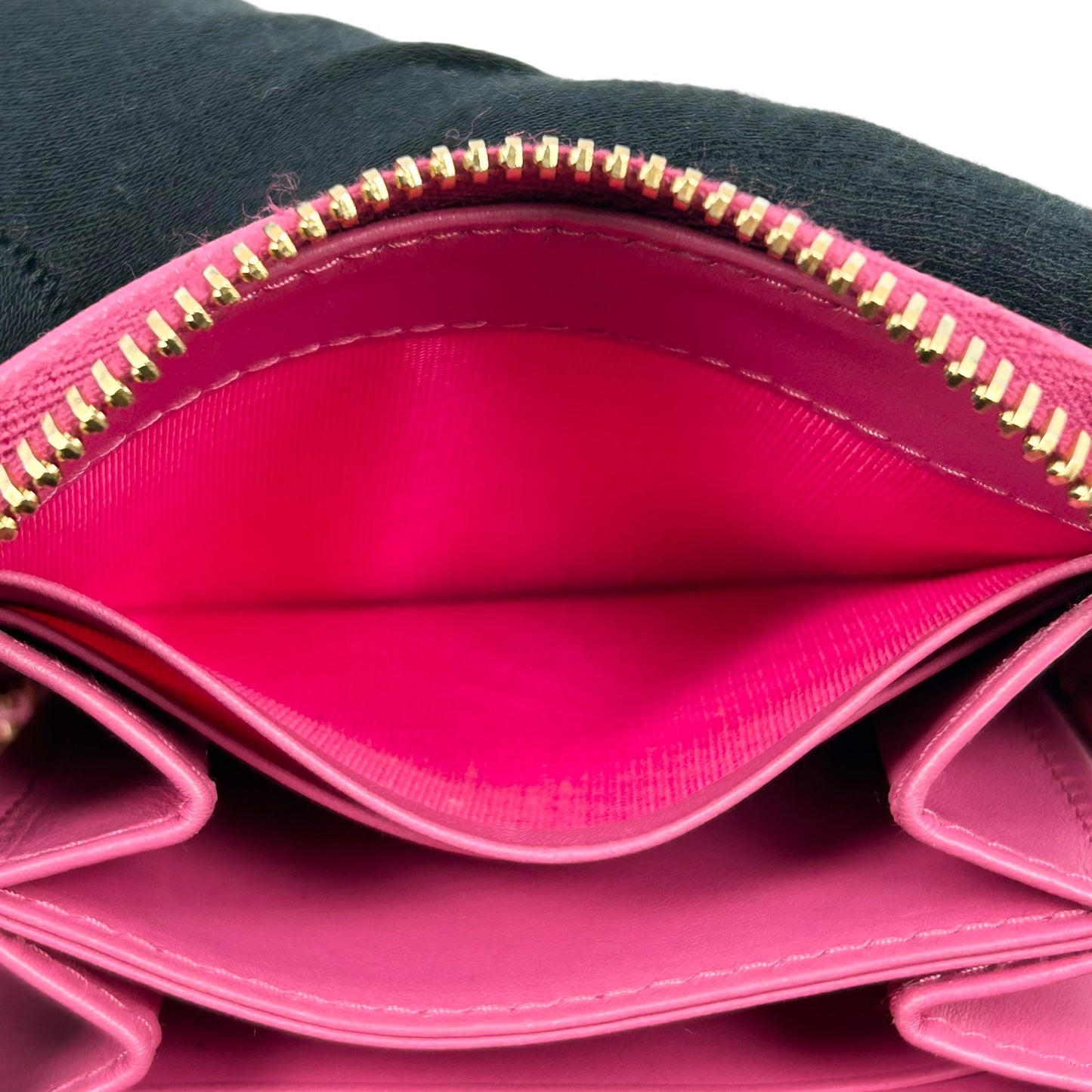 PRADA Round Zip Compact Wallet Coin Purse - Pink