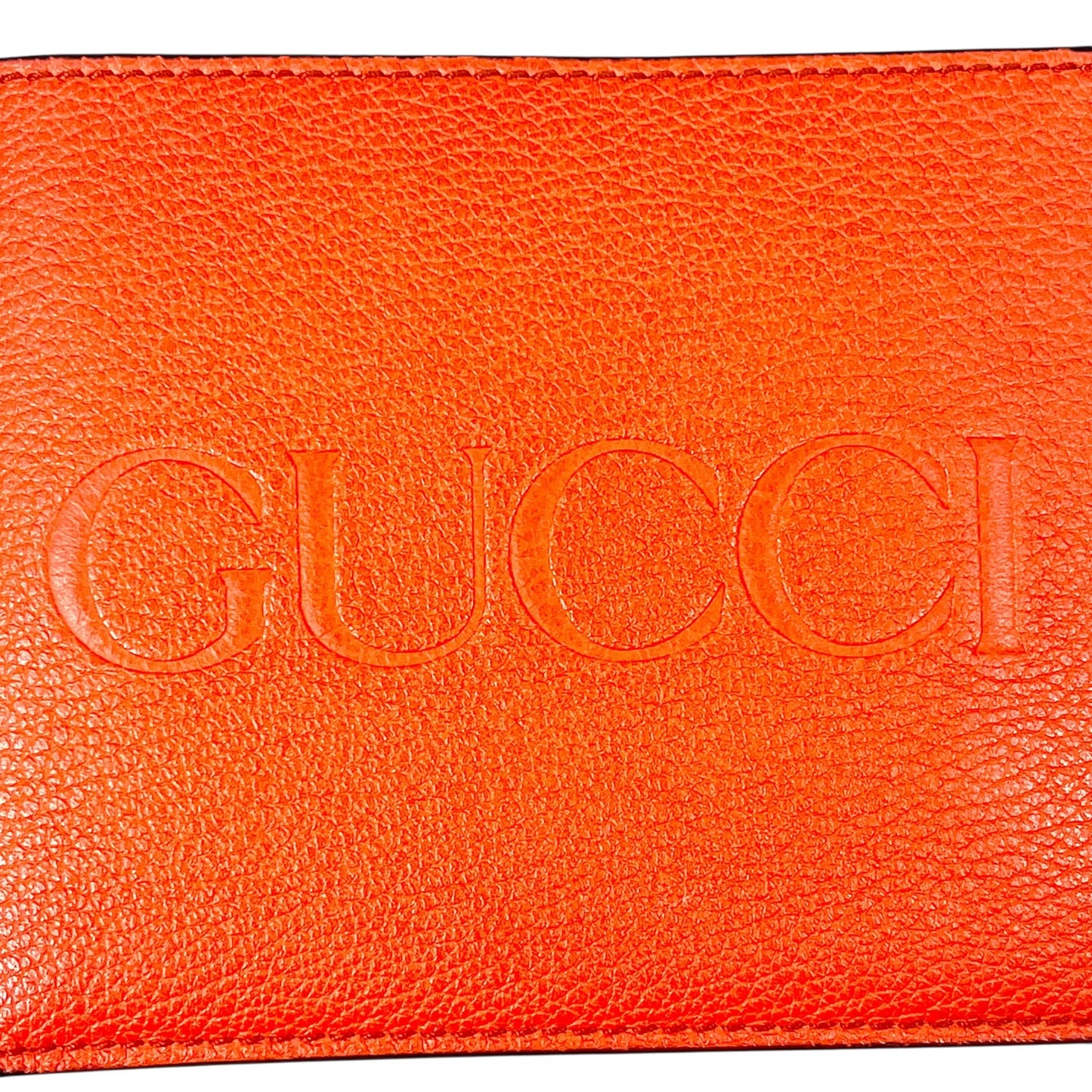 GUCCI GG Logo Embossed Compact Wallet - Orange
