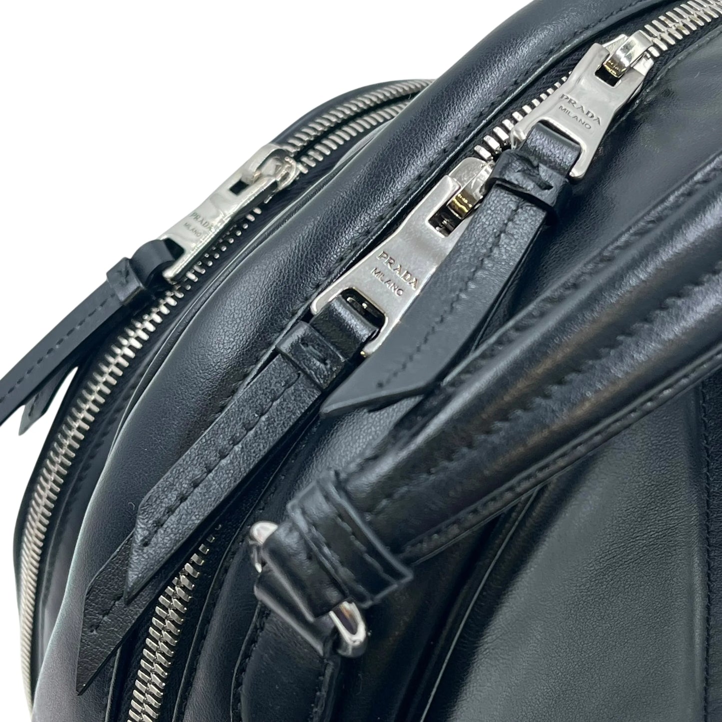 PRADA Diagramme Leather Backpack - Black