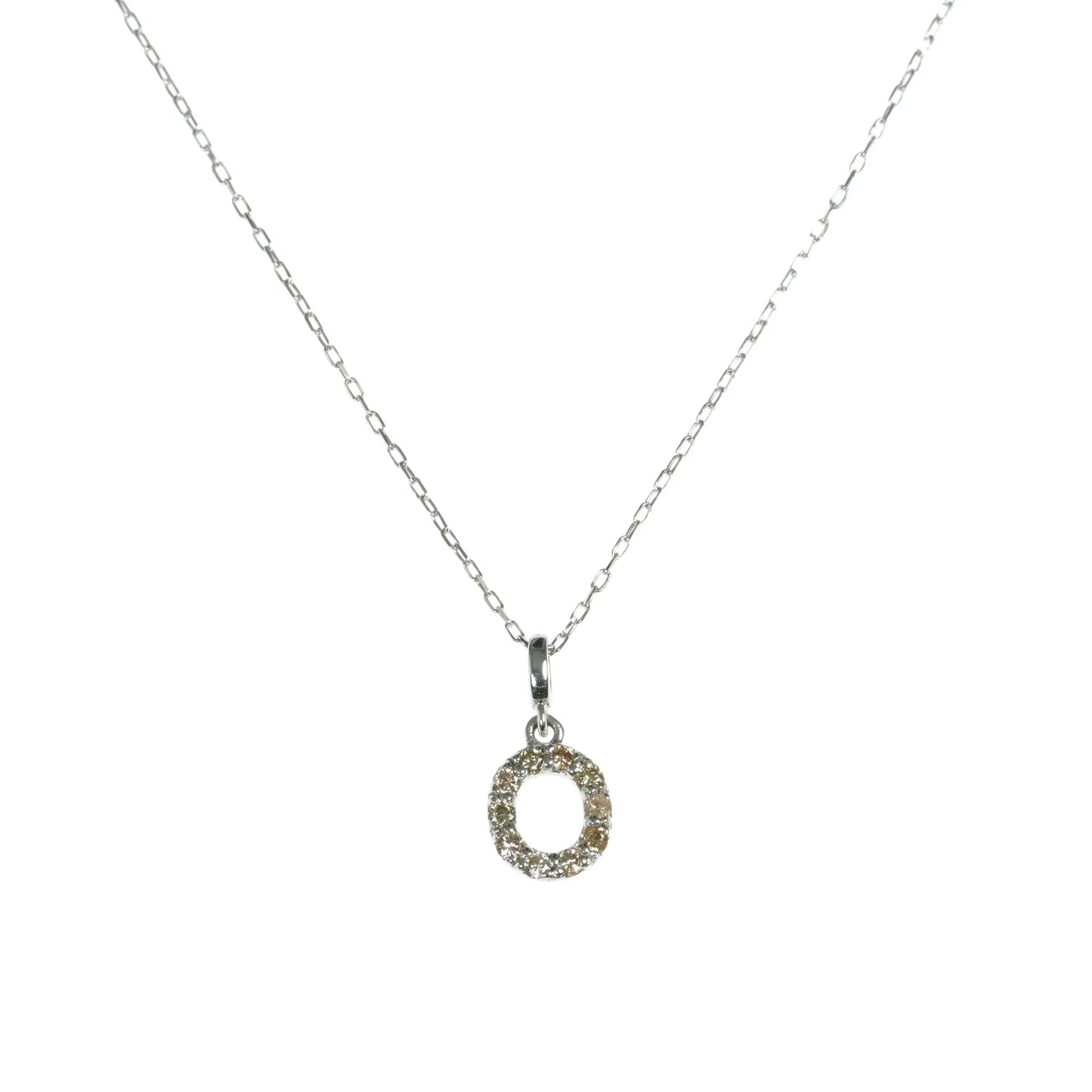 K18 White Gold Oval Diamond Necklace