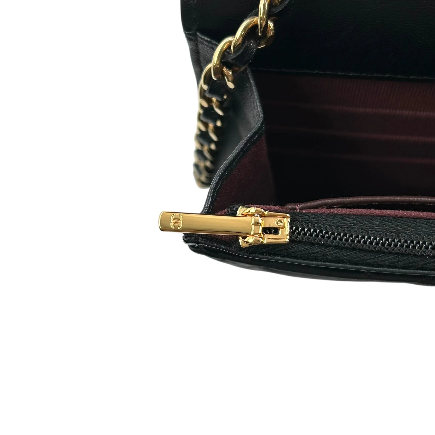 CHANEL Materasse Lambskin Chain Wallet Shoulder Bag - Black