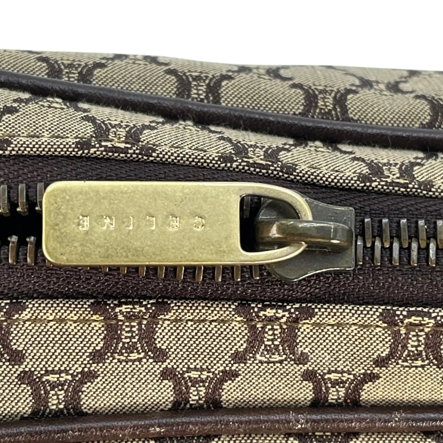 Celine Canvas Macadam Shoulder Bag - Brown