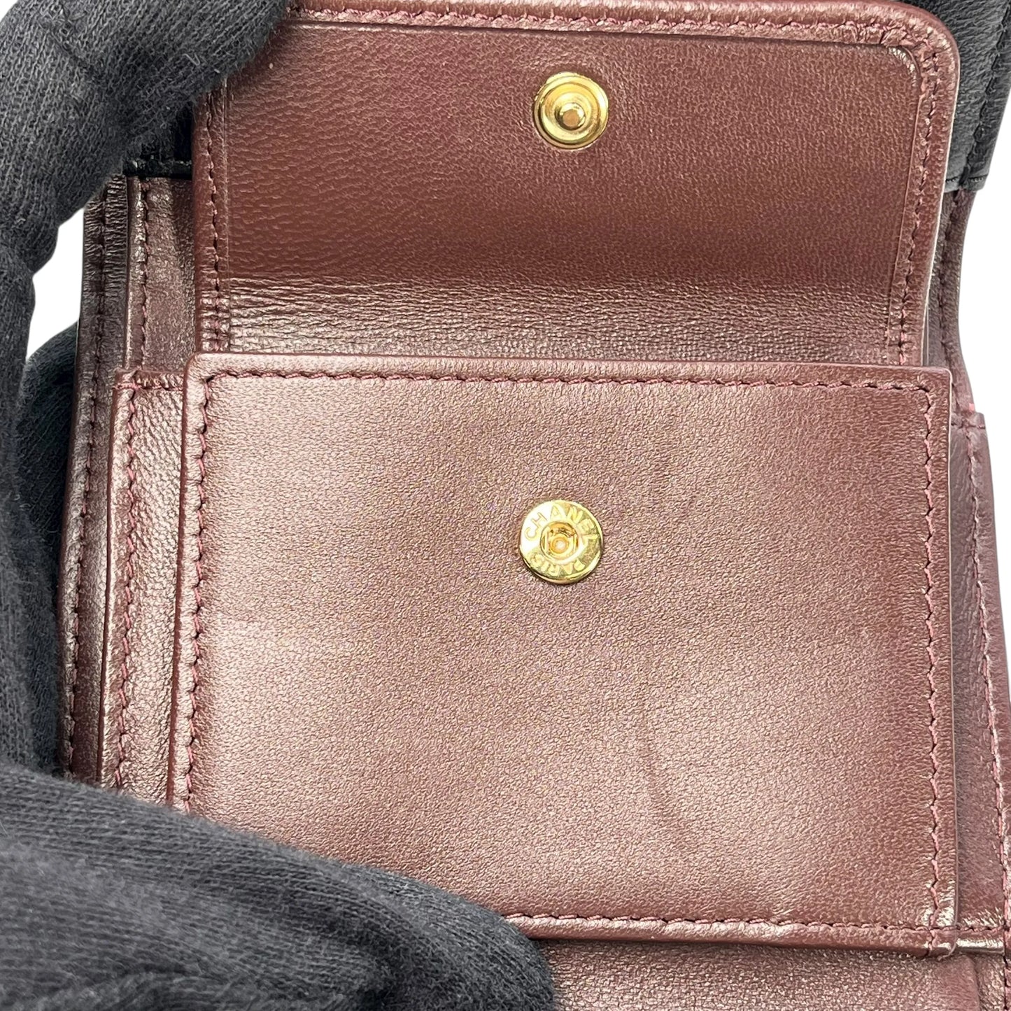 CHANEL Matelasse Classic Flap Compact Wallet Lambskin - Black