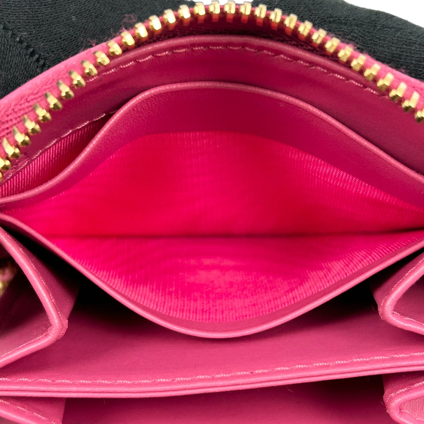 PRADA Round Zip Compact Wallet Coin Purse - Pink