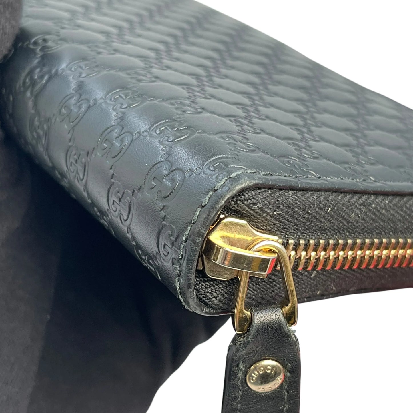 GUCCI Microguccissima Round Zip Long Wallet - Black