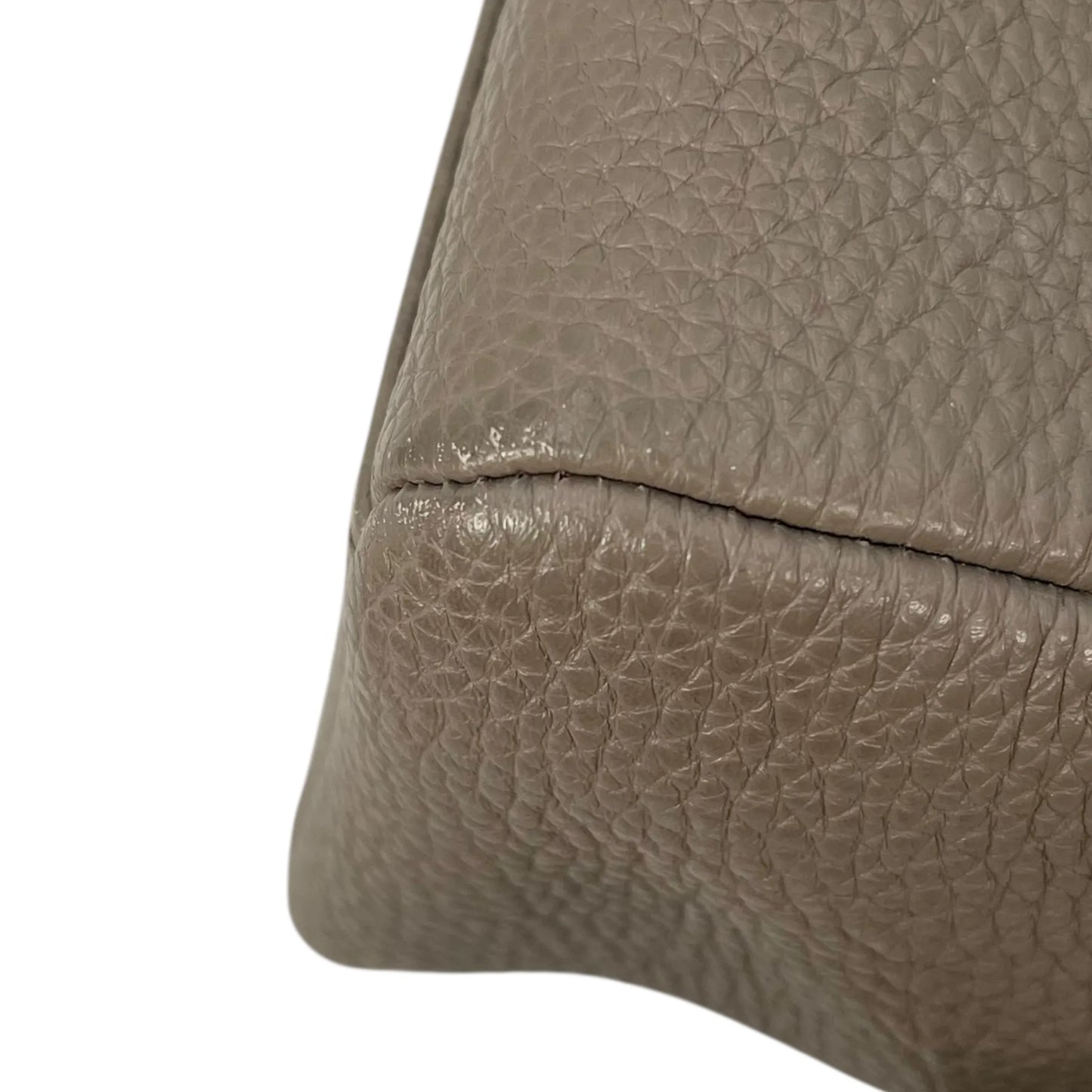 PRADA Vitello Leather Hand Bag - Gray