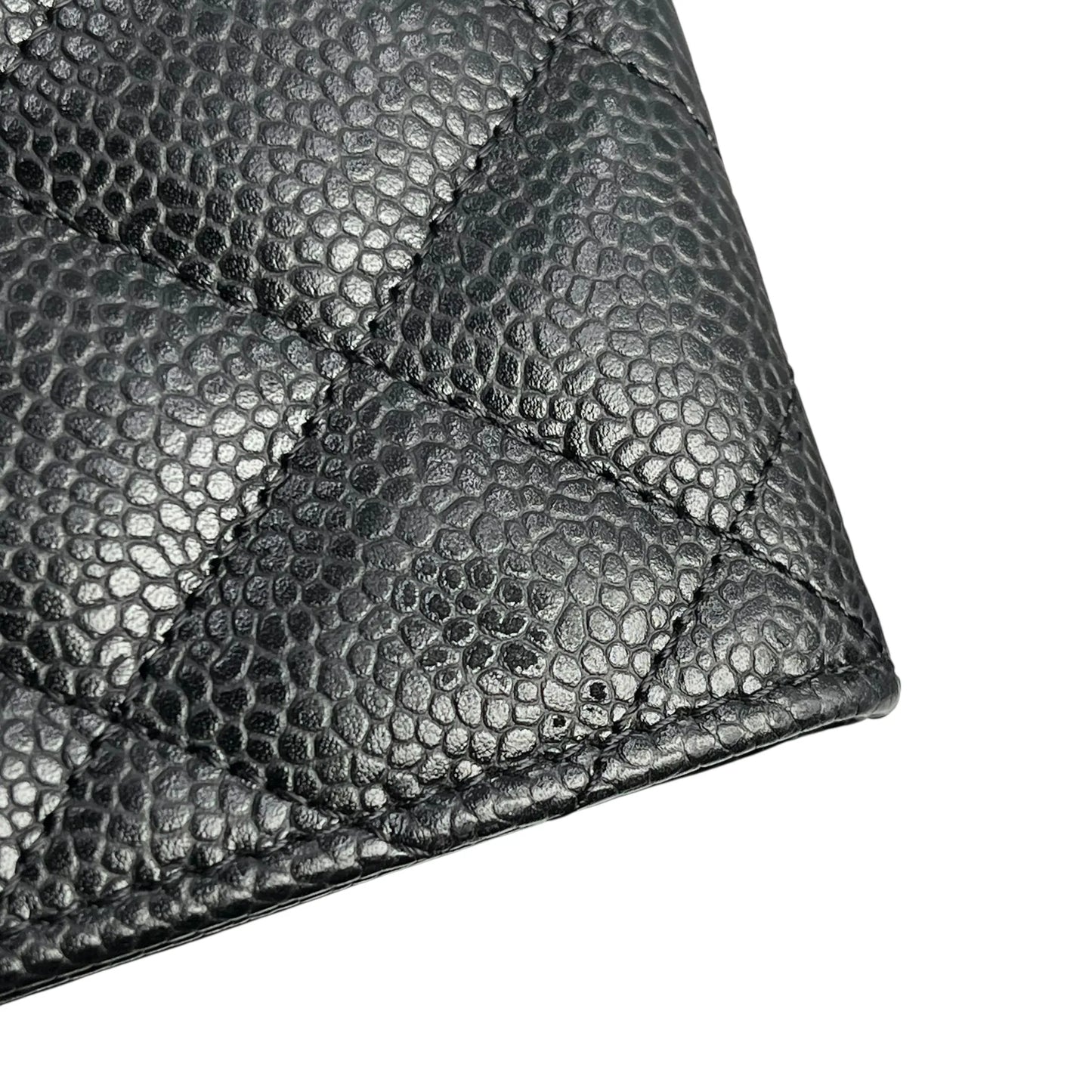 CHANEL Materasse Caviar Skin Classic Flap Long Wallet - Black