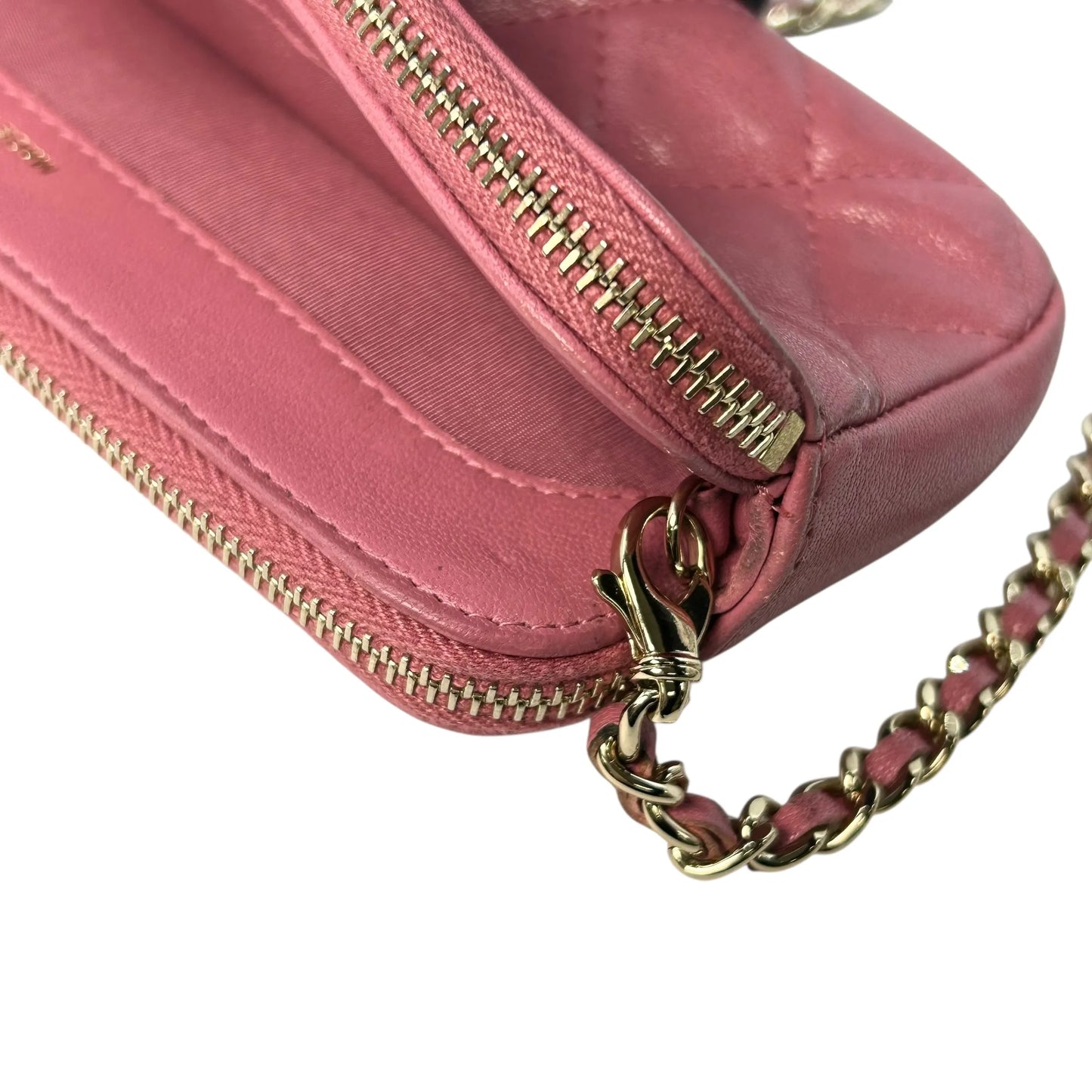 CHANEL Materasse Caviarskin Chain Wallet - Pink - 31343