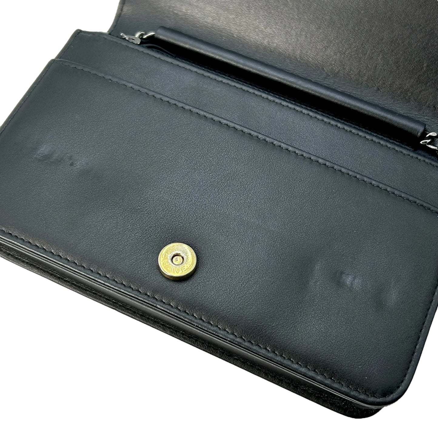 CHANEL Gabrielle Chain Wallet (WOC) - Beige × Black