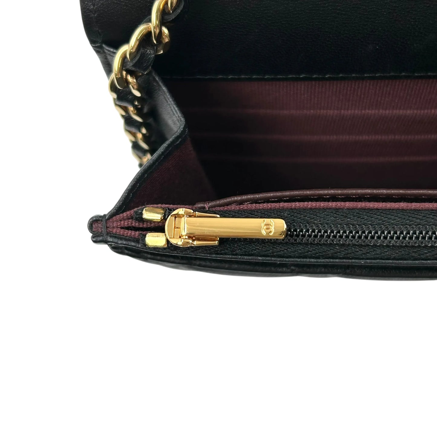 CHANEL Materasse Lambskin Chain Wallet Shoulder Bag - Black