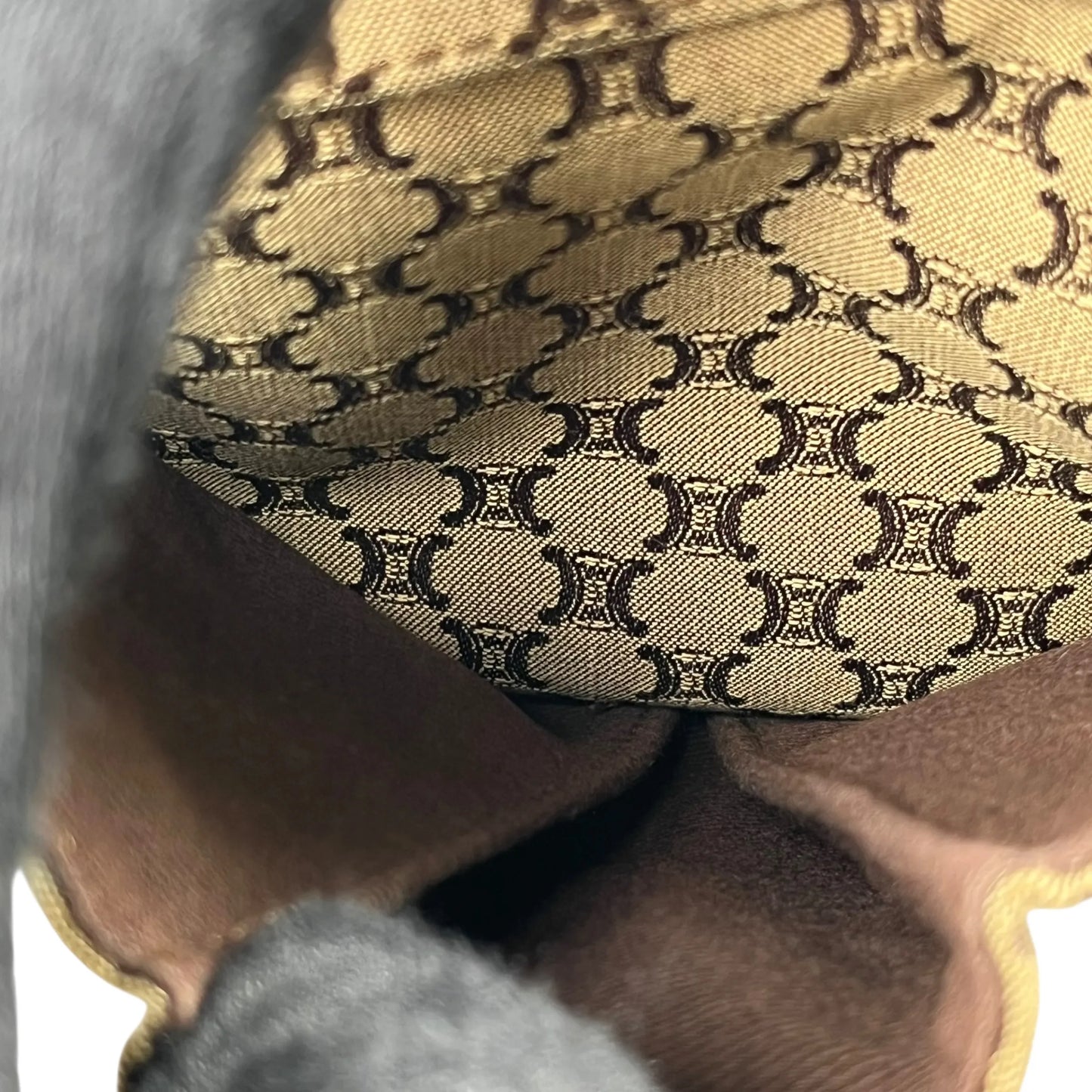 Celine Canvas Macadam Shoulder Bag - Brown