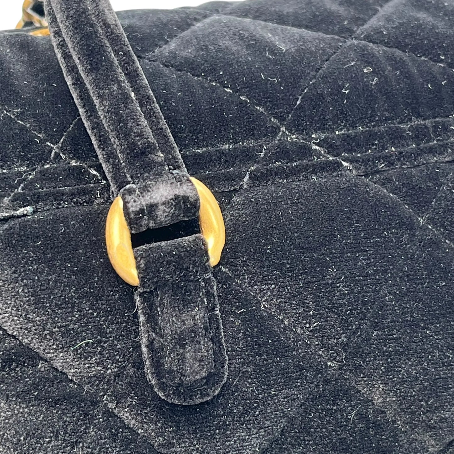 CHANEL Matelasse Boston Velvet Mini Bag Shoulder Bag - Black