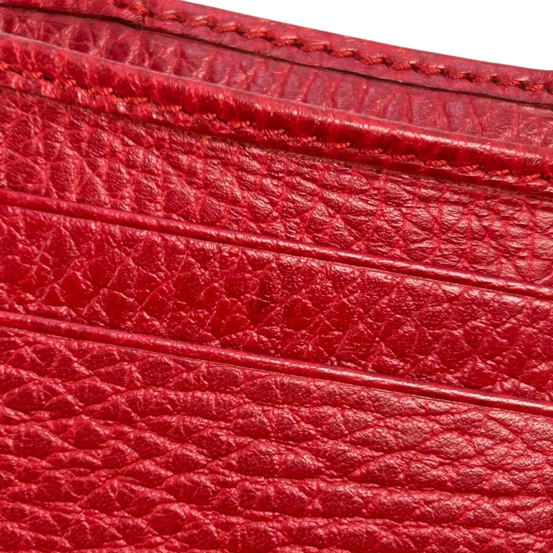 GUCCI GG Marmont Leather Trifold Compact Wallet - Red