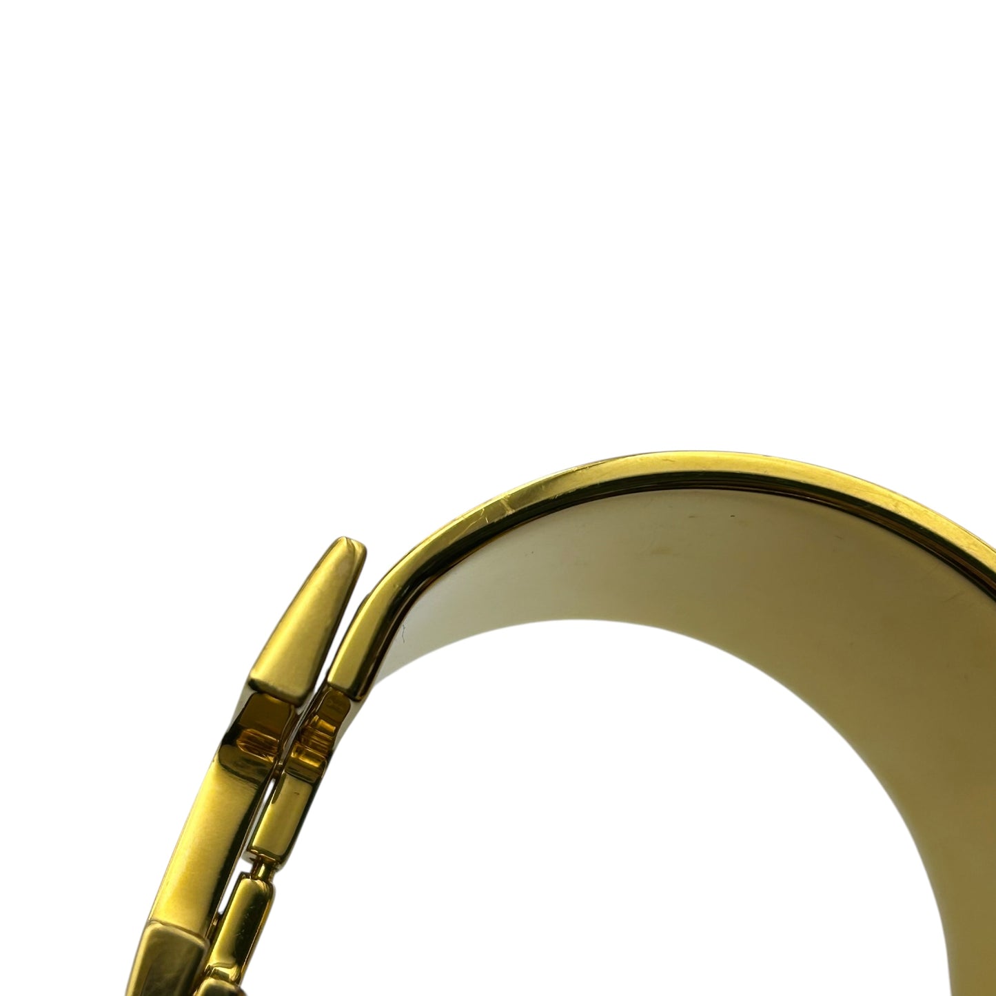 HERMES Clic Clac H Enamel Bracelet TGM Blue Gold