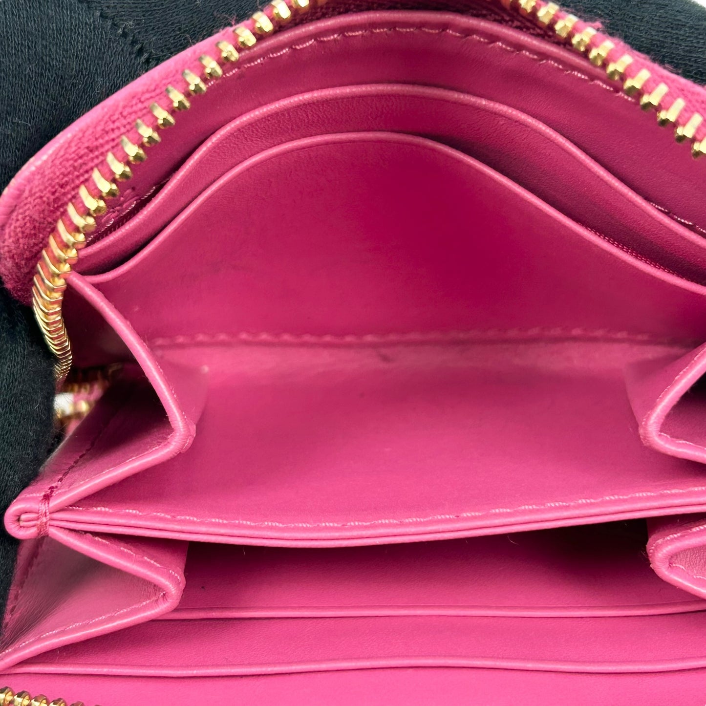 PRADA Round Zip Compact Wallet Coin Purse - Pink