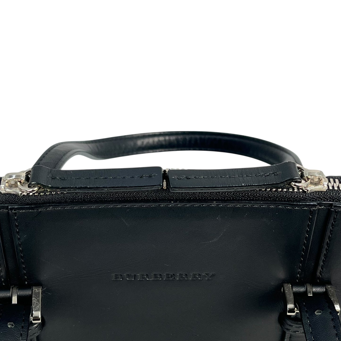BURBERRY Leather Hand Bag - Black