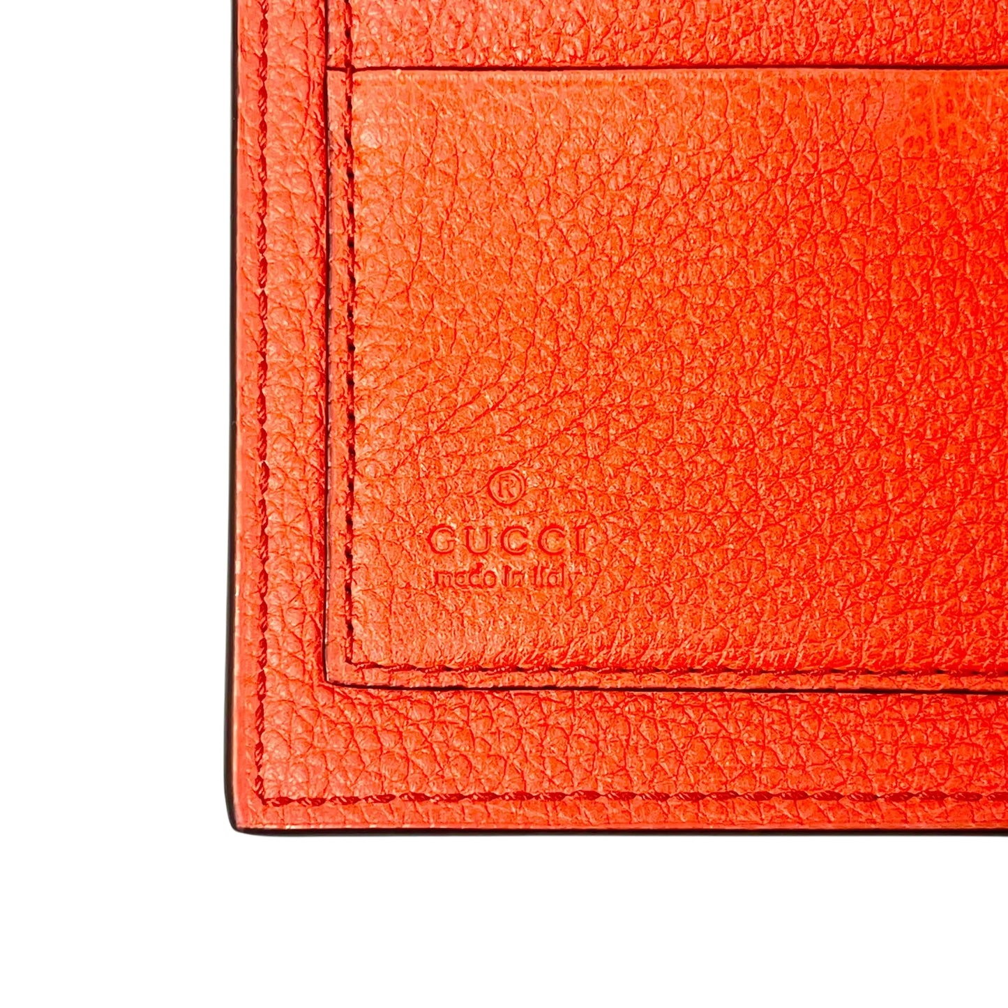 GUCCI GG Logo Embossed Compact Wallet - Orange