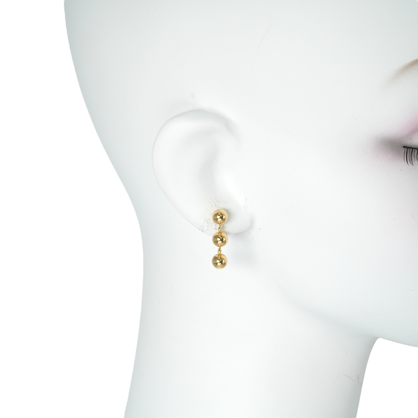 K18 Triple Ball Earring