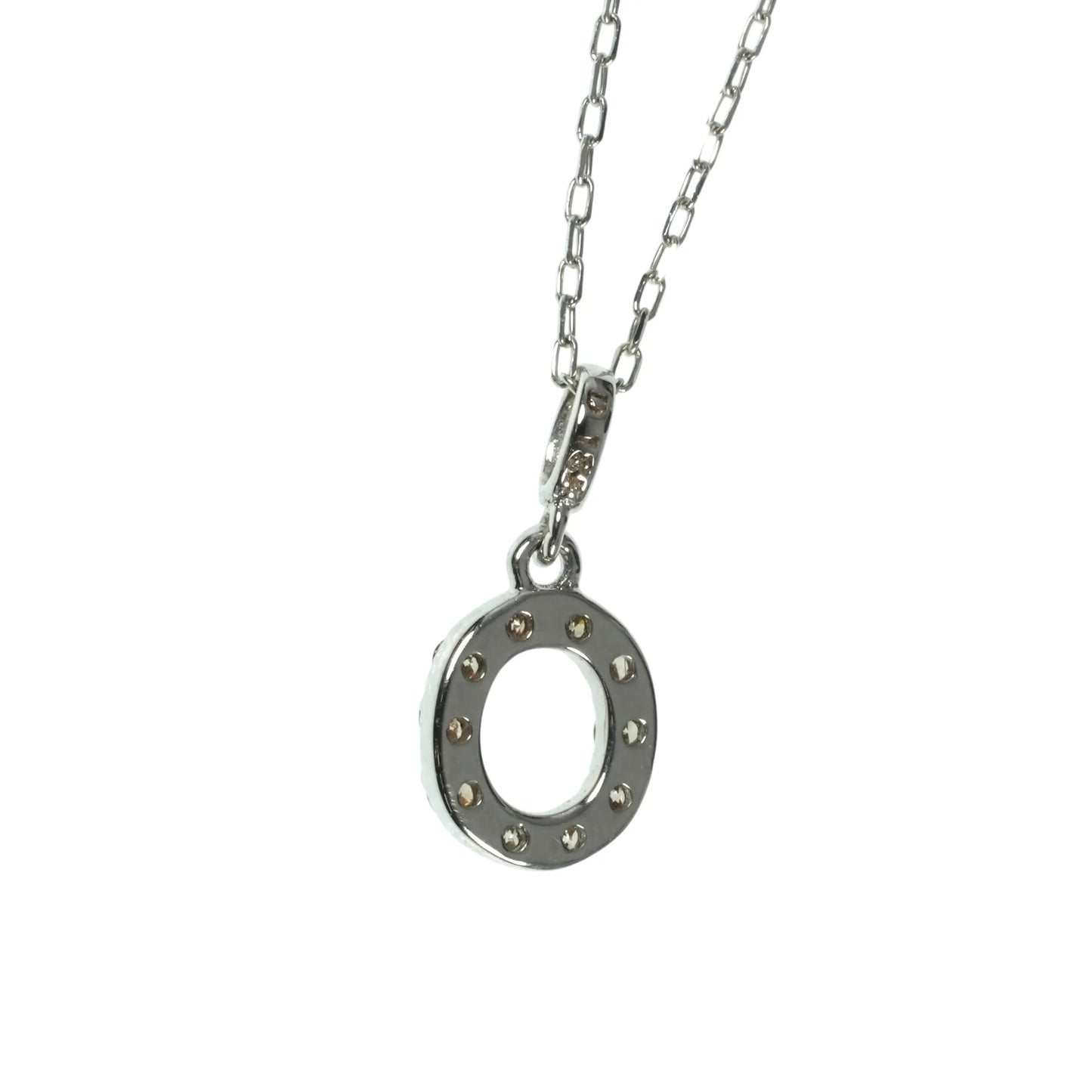 K18 White Gold Oval Diamond Necklace