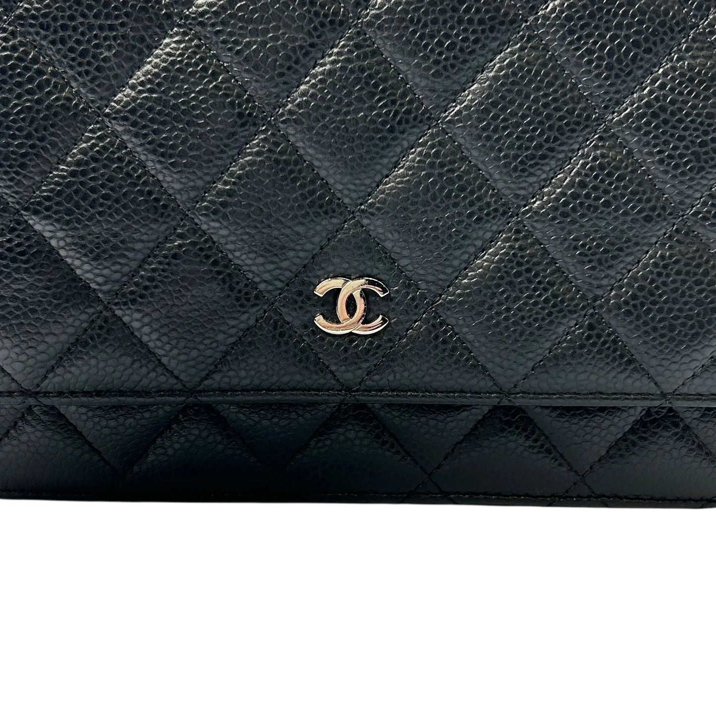 CHANEL Materasse Caviarskin Chain Wallet - Black - 34883