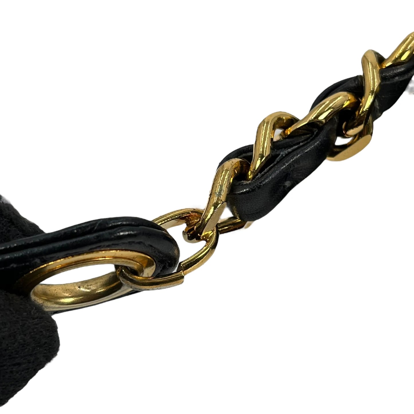 CHANEL CC Logo Lambskin Chain Shoulder Bag - Black