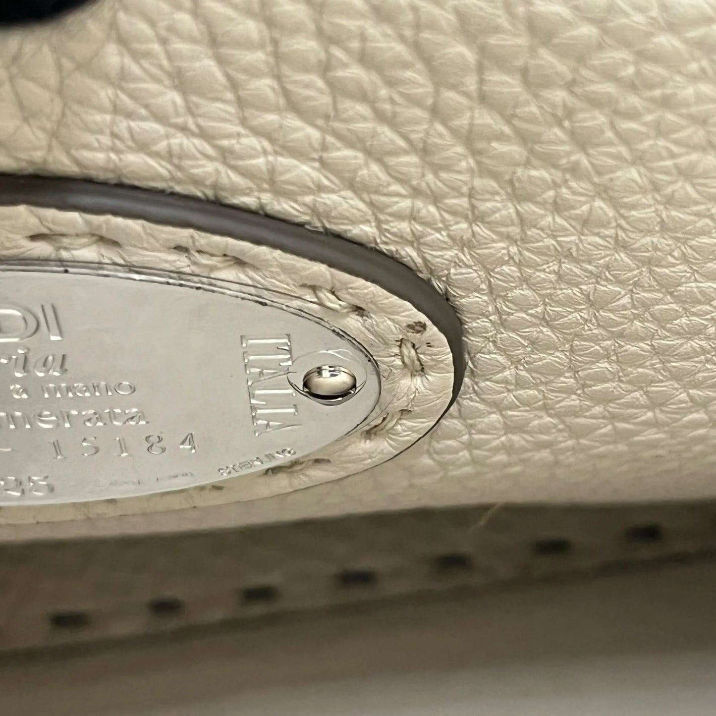 FENDI Peekaboo Leather Hand Bag Shoulder Bag - Gray